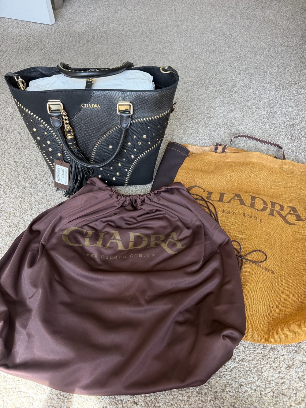 CUADRA Purse Black Phyton Crossbody - Picture 5 of 6